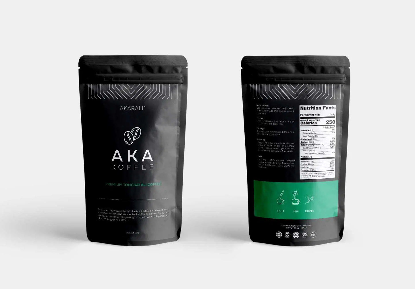 Tongkat Ali Coffee, Black & Pure