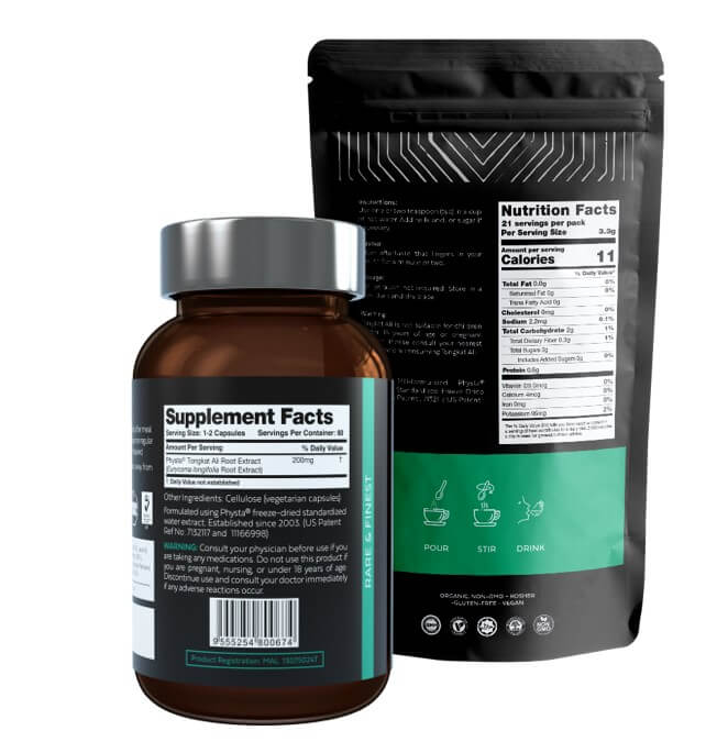 Tongkat Ali Supplement (200mg, 60 Capsules) + AKA Koffee (1x 70g Bag) | Promo Value Bundle